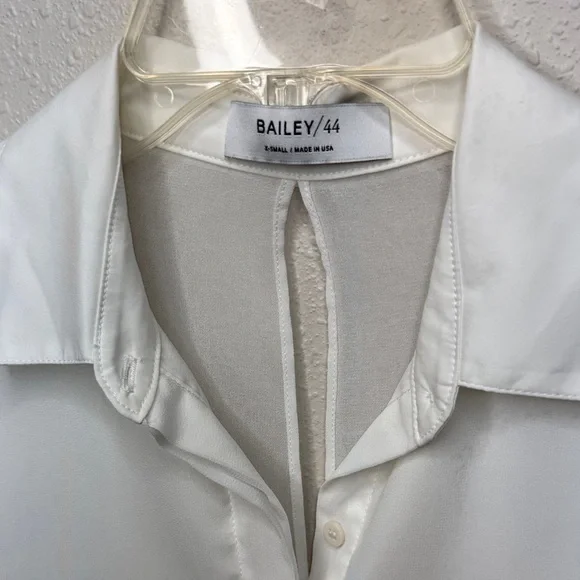 Bailey 44 Vlado‎ White Sheer Long Sleeve Cotton blend Dress Slit Open Back - XS - Picture 3 of 16